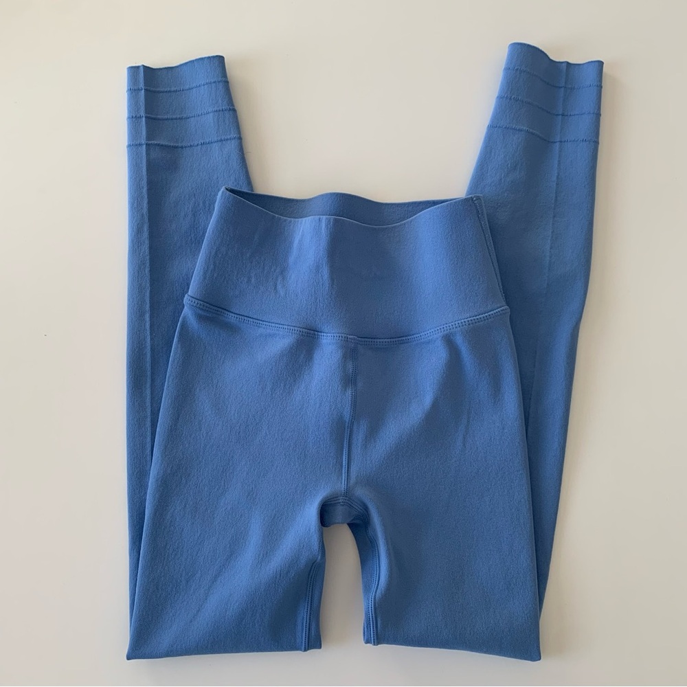 Fabletics Sculptknit custom length Blue High-Waisted Leggings - Picture 3 of 6